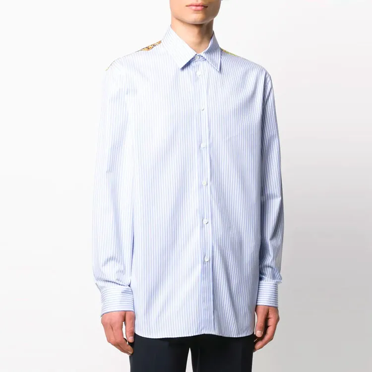 VERSACE Maxi Chain Striped Shirt-1