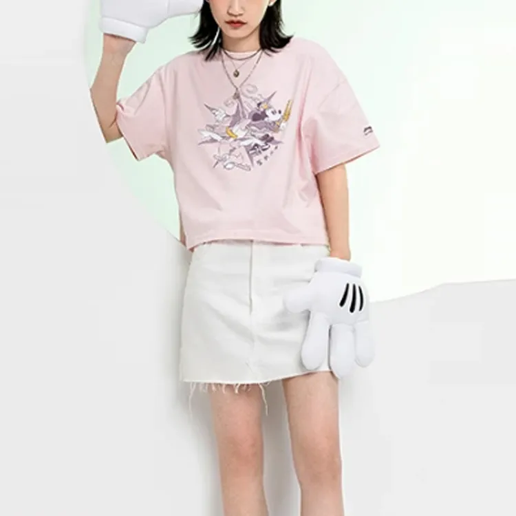 Disney X LINING Crop Tops Women's Pink-3