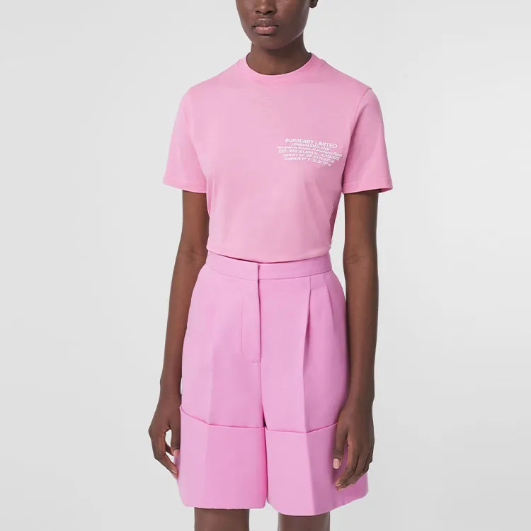 Burberry T Shirts Women's Pink-1