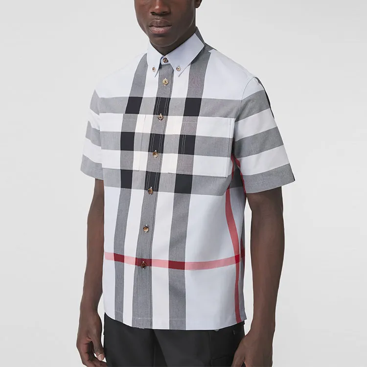 Burberry Shirts Men Light Blue-3