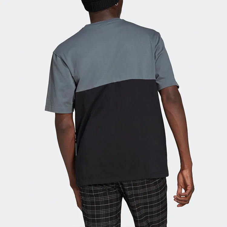 Adidas Set in Sleeve T Shirt Men's Blue Black Multicolor-3