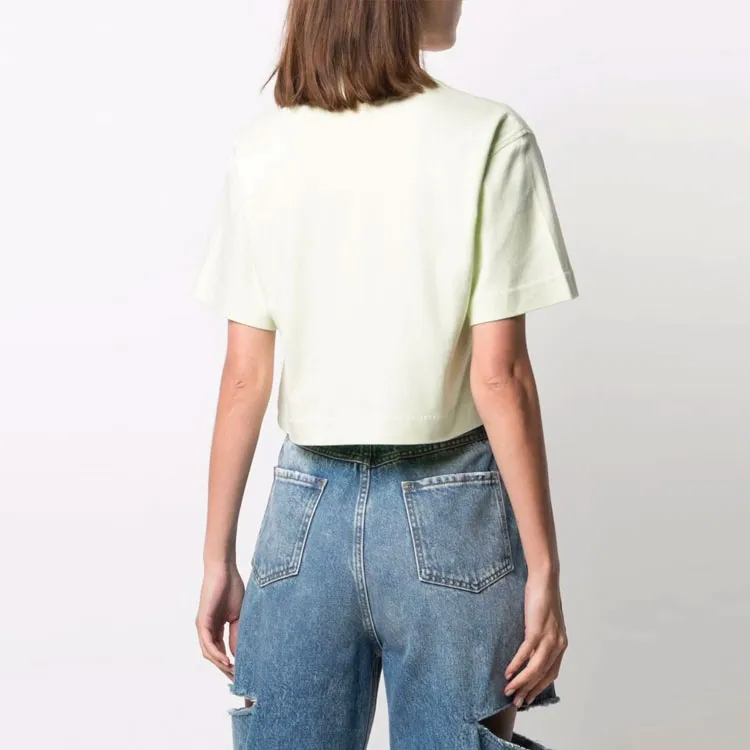 OFF-WHITE SS21 Crop Tops Women's Beige Yellow-2
