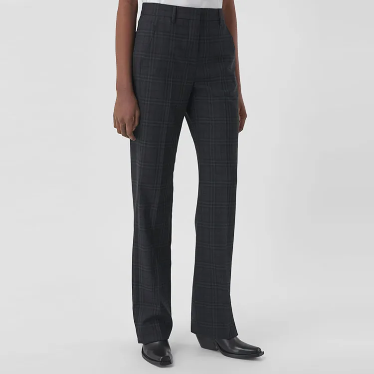 Burberry Check Wool Tailored Trousers-2