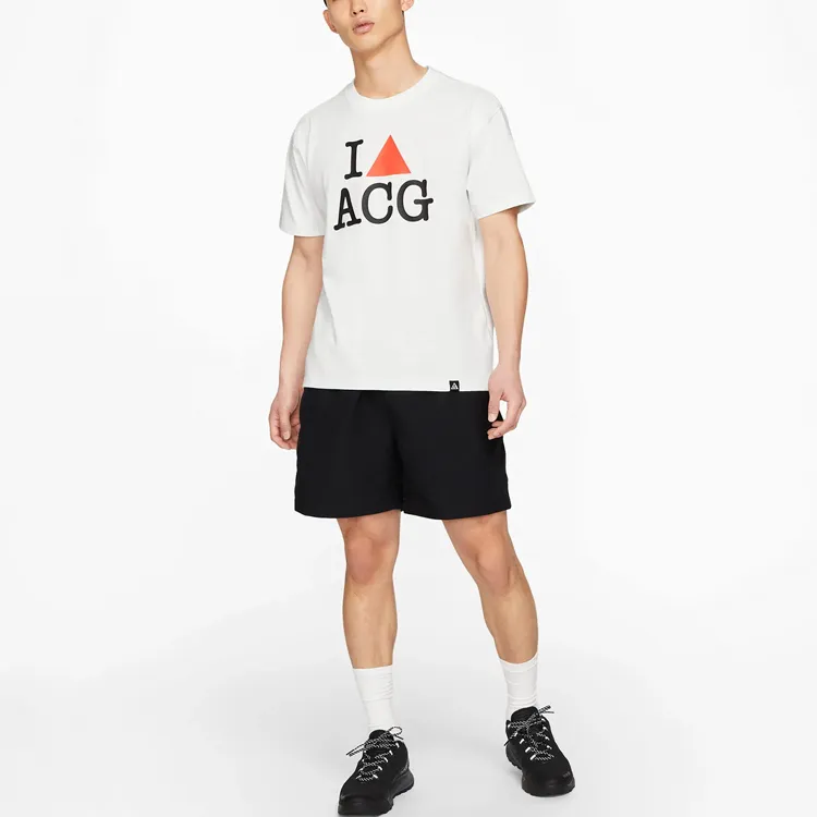 Nike ACG Set in Sleeve T Shirt Men's White-2