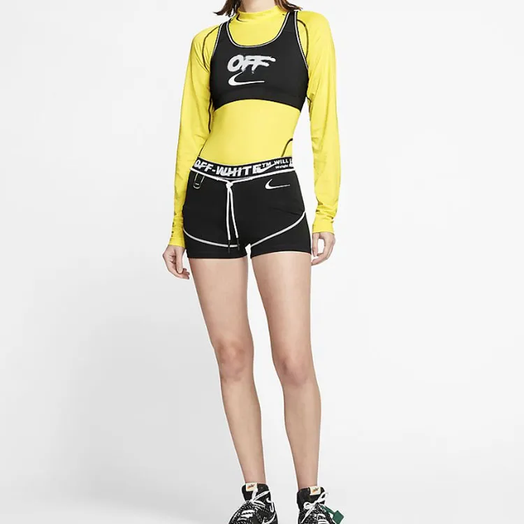 OFF WHITE X Nike Women's Training Shorts Black-4