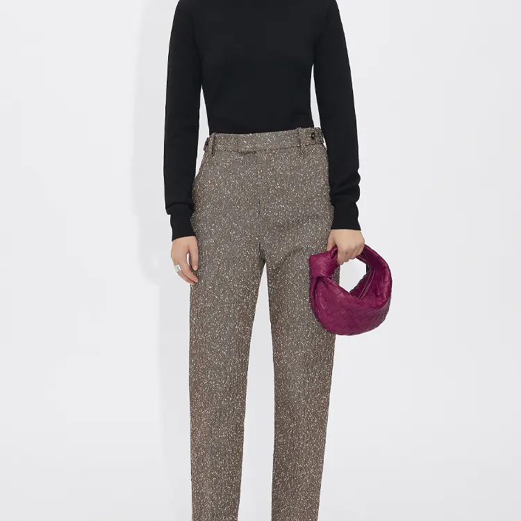 Bottega Veneta JODIE Leather Dumpling Bag Clutch Mini Women's Purple-4