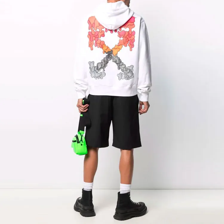 Off- Marker Flatlock Slim Hoodie-3