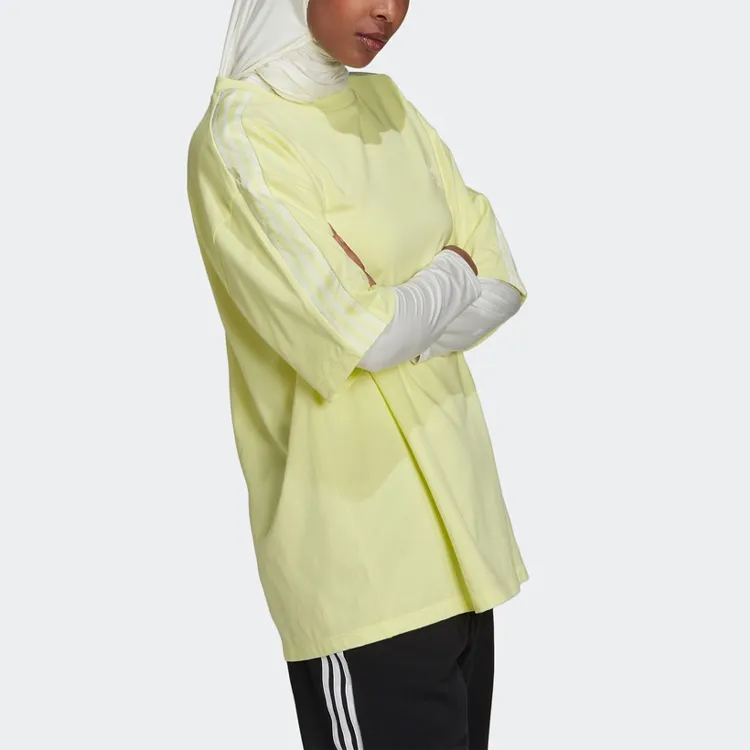 Adidas Originals Drop Shoulder Sleeve T Shirt Women's Lemon-3