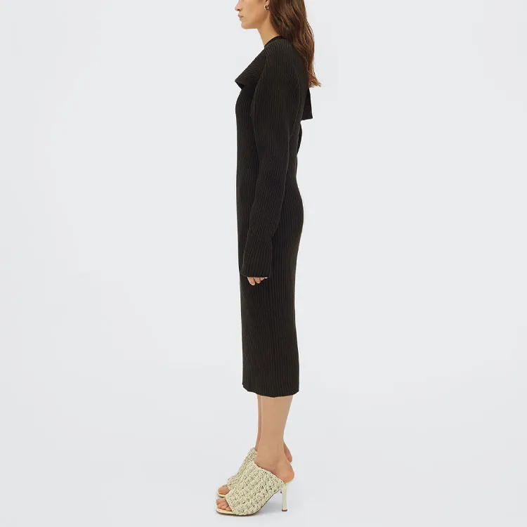 Bottega Veneta Long Sleeved Dresses Women's Black-3
