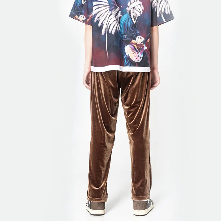 GALLIANO LANDOR Straight Casual Pants Unisex Gold Coffee-2