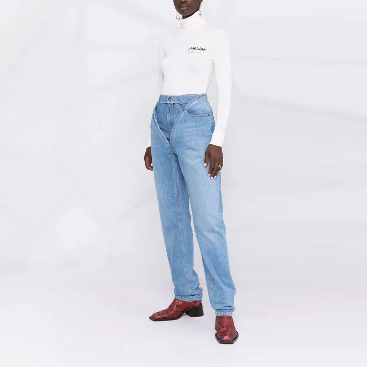 AMBUSH Jersey Workshop Turtleneck 'Tofu/Black'-1