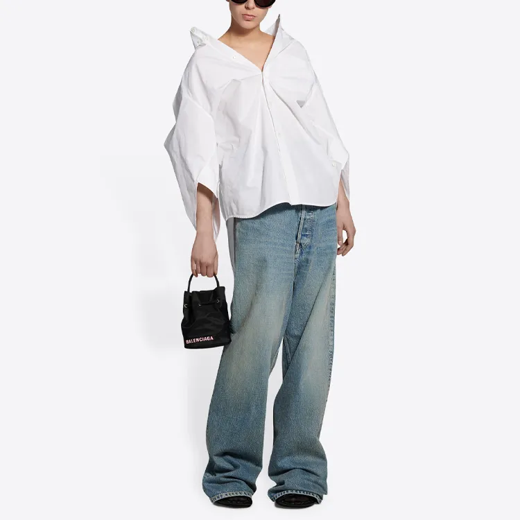 Balenciaga Twisted Swing Shirt 'White'-5