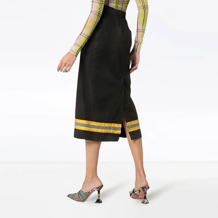 Calvin Klein High Waist Reflective Stripe Midi Skirt-3