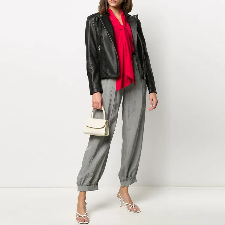 EMPORIO ARMANI Long Sleeved Zipped Biker Jacket-1