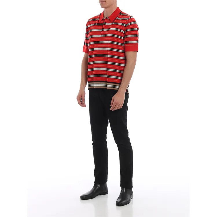 Burberry Polo Shirts Men Red-3