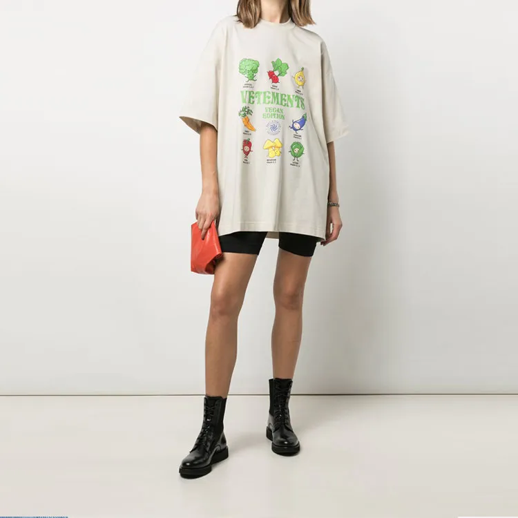 Vetements T-Shirts Women's Beige-2