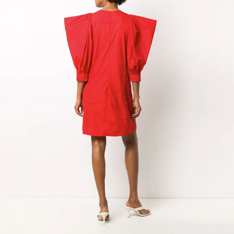 Givenchy Long-Sleeved Dresses Women's Red-2