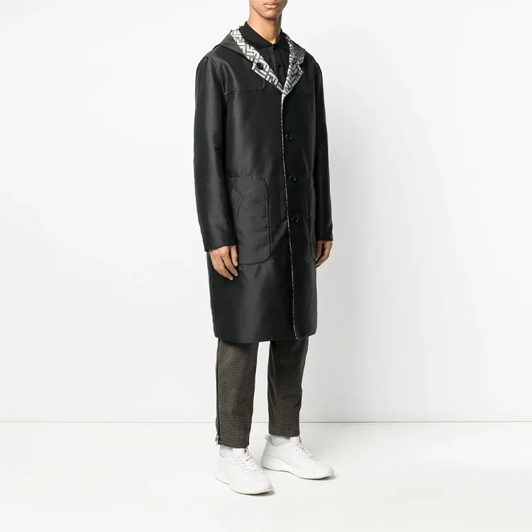 FENDI Trench Coats Men Black-4