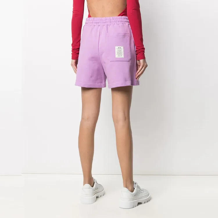 MSGM Logo Print Drawstring Track Shorts-3