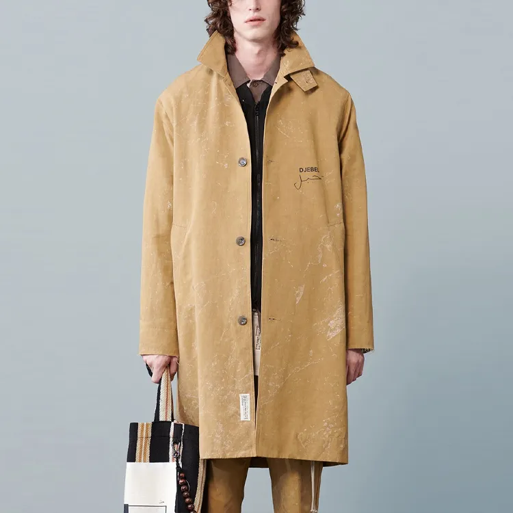 SONG FOR THE MUTE Trench Coats Men Khaki-5
