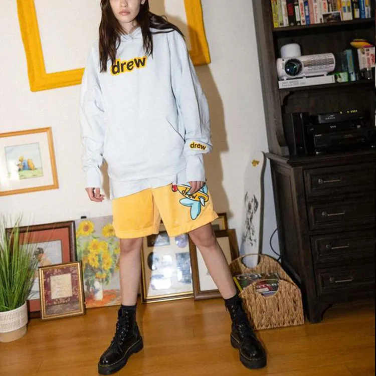 Drew House Letter Logo Series Sweatshirts Unisex Light Blue-4