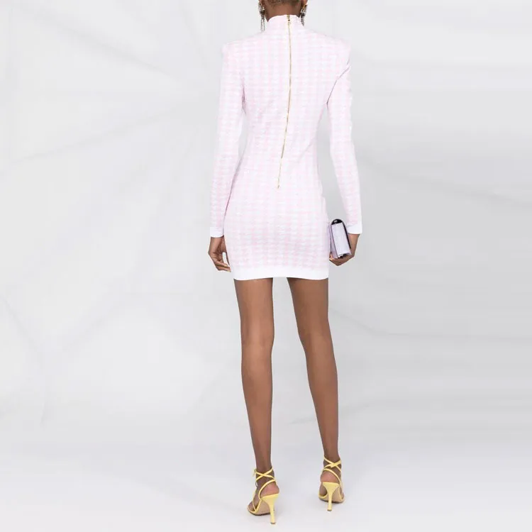 BALMAIN Long-Sleeved Dresses Women's Pink-2
