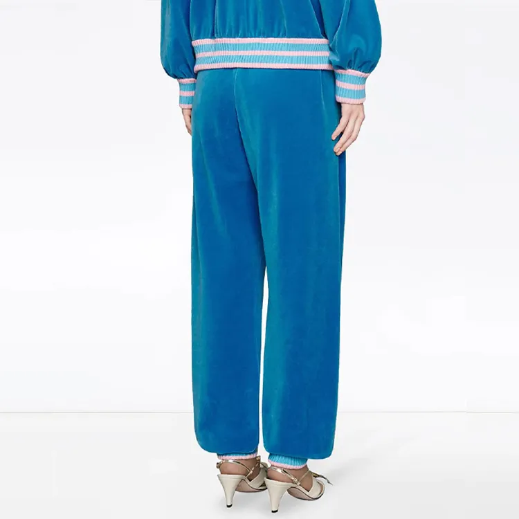 GUCCI Chenille Knit Joggers Blue-3