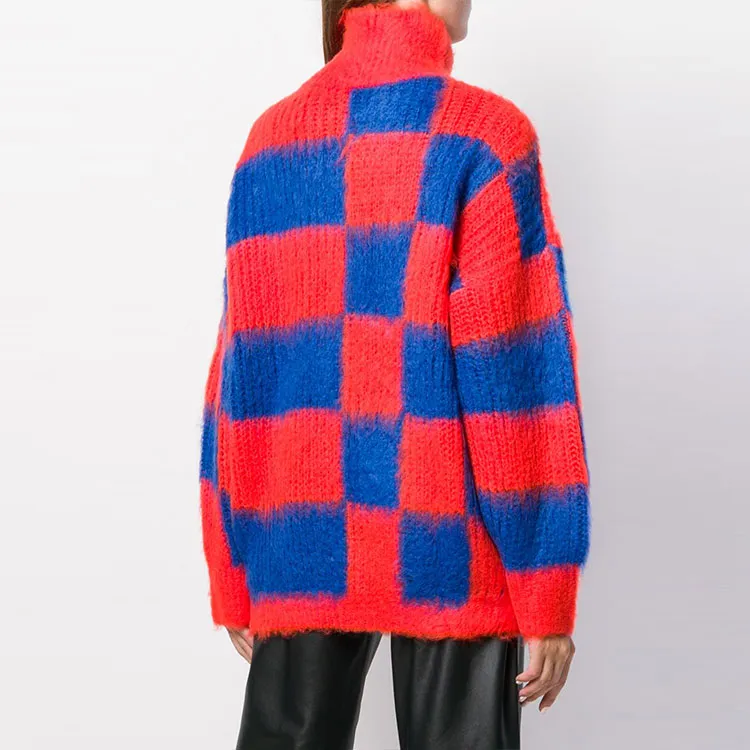 MSGM Checked Turtleneck Oversized Sweater-3