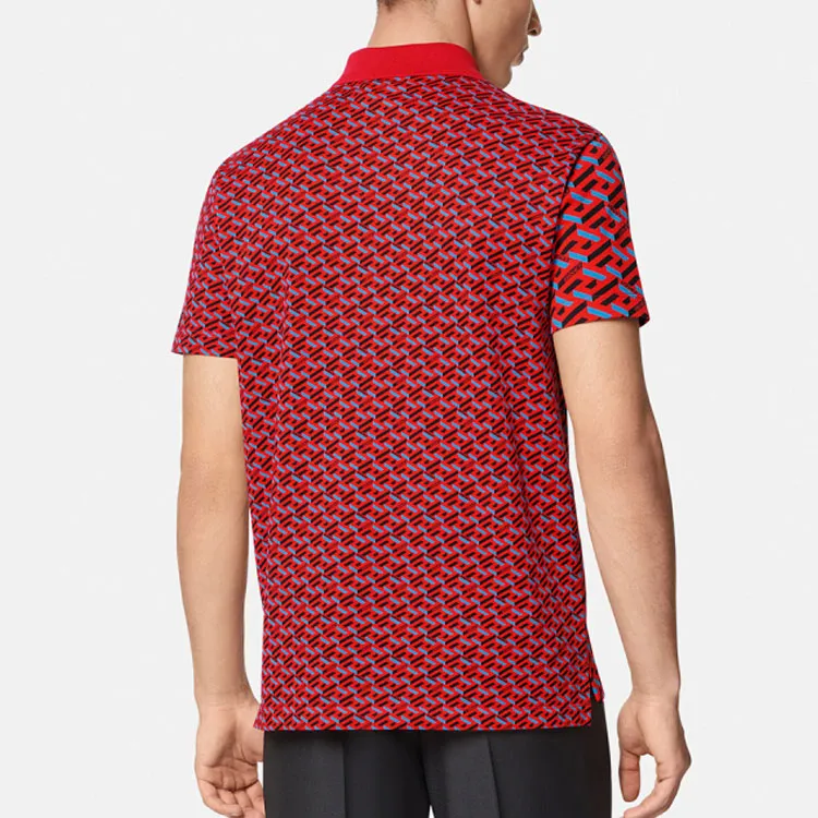 VERSACE Polo Shirts Men Red-2