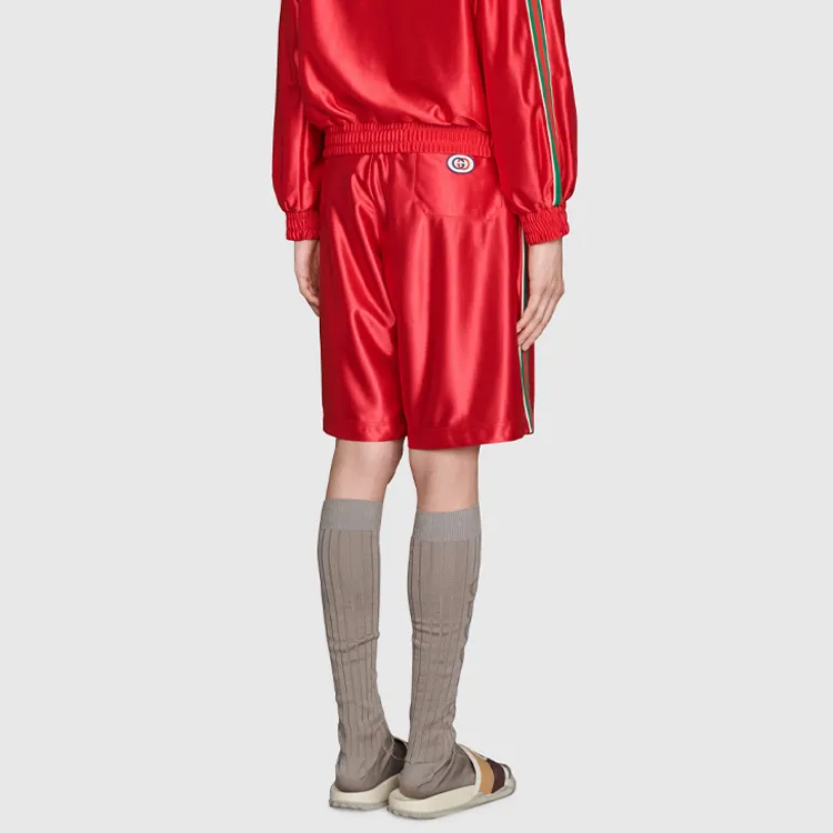 GUCCI Shiny Jersey Shorts With Web-2
