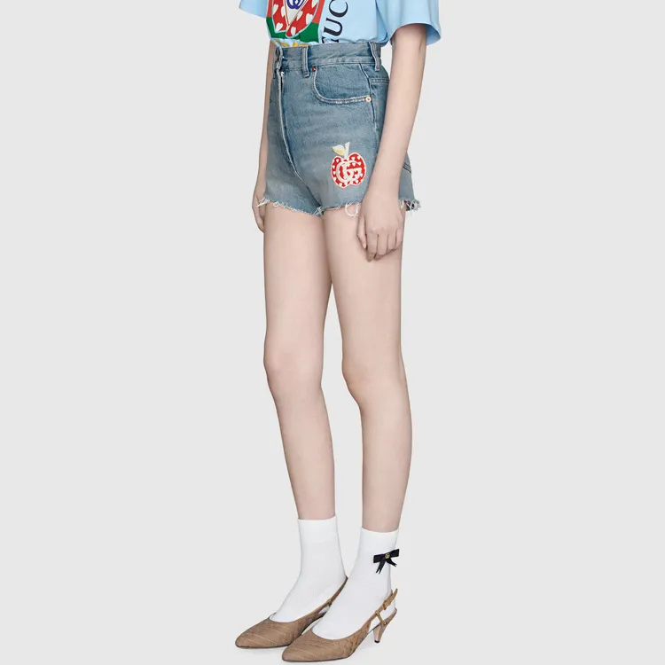 GUCCI Denim Shorts Women's Blue-5