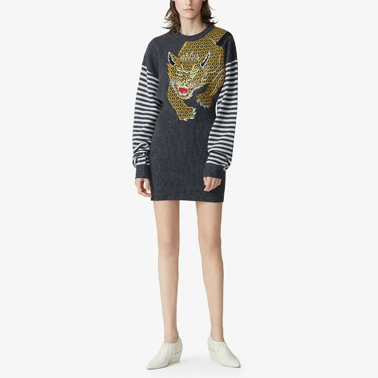 KENZO Long Sleeved Dresses Women's Gray-3