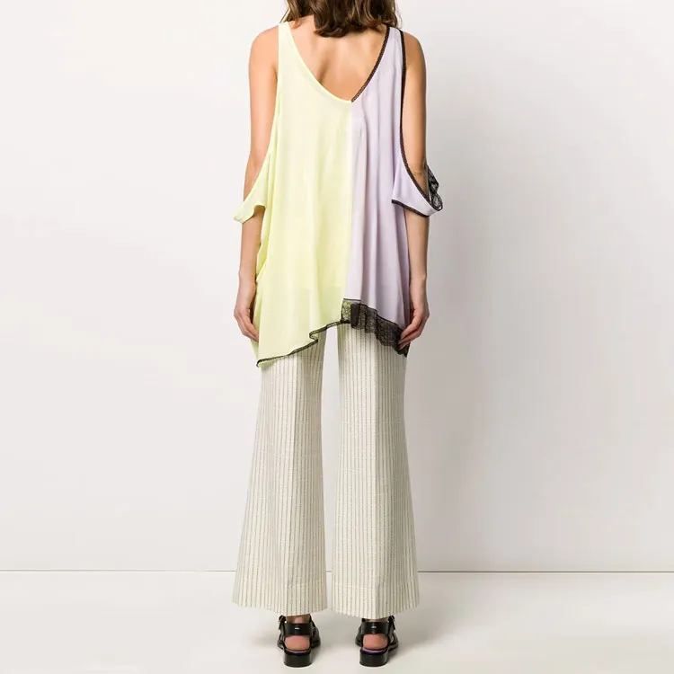 Maison Margiela Contrasting Panelled Draped Blouse-2