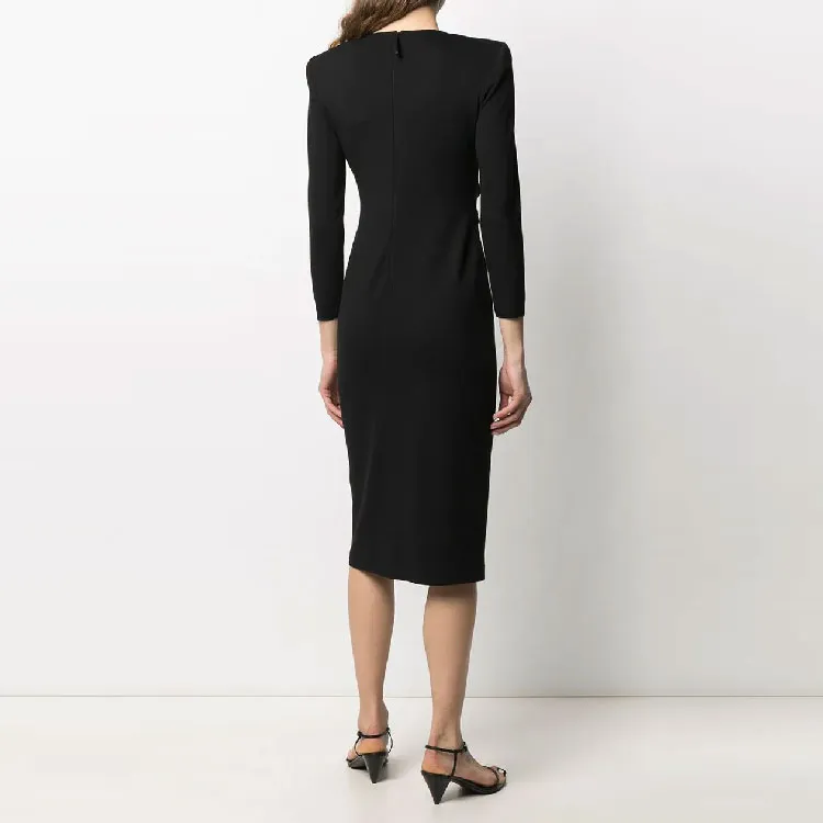 GIORGIO ARMANI Long-Sleeved Dresses Women's Black-3
