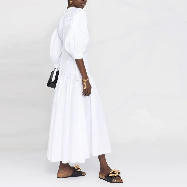 JIL SANDER Long-Sleeved Dresses Women's White-3