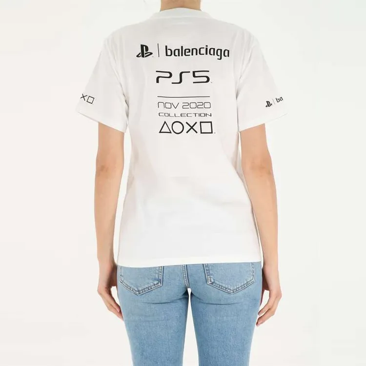 Balenciaga Playstation Small Fit Tee 'White/Black'-3