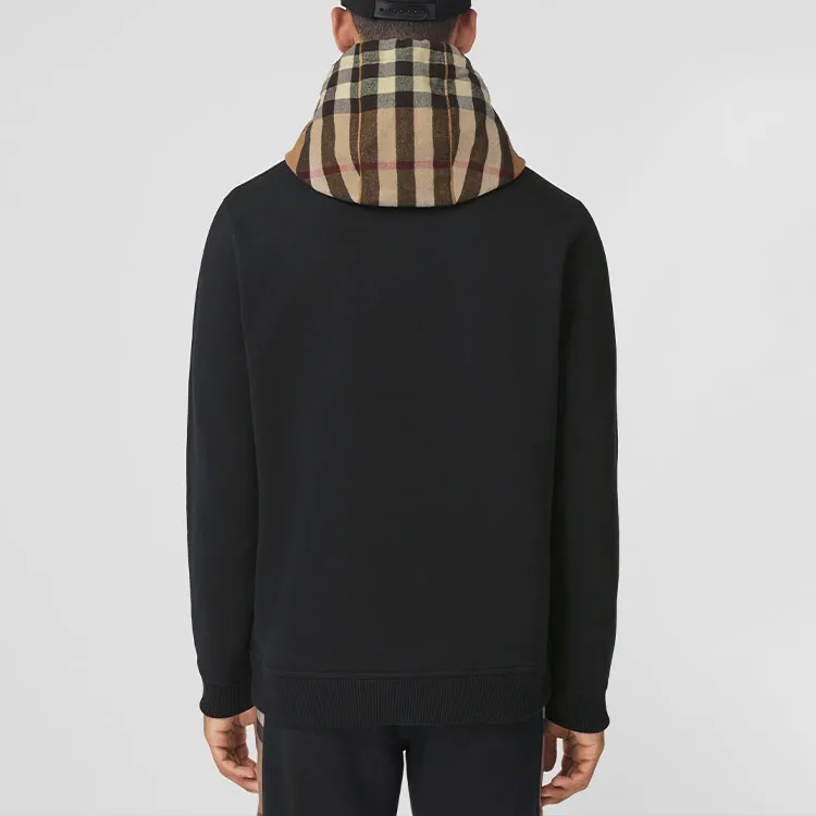 Burberry Check Hood Cotton Blend Hooded Sweatshirt-3