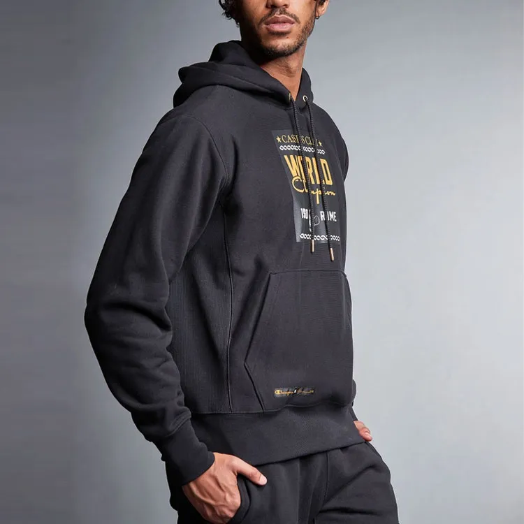 Champion Muhammad Ali Hooded Loose Fit Heavyweight Sweatshirt Fall And Winter US Version Unisex Black-5