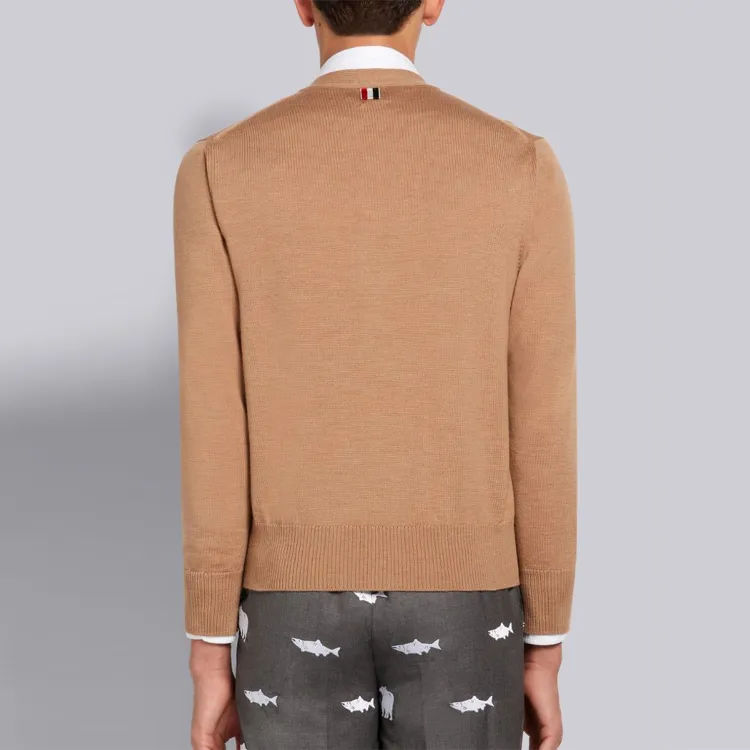 THOM BROWNE 4 Bar V neck Cardigan-1