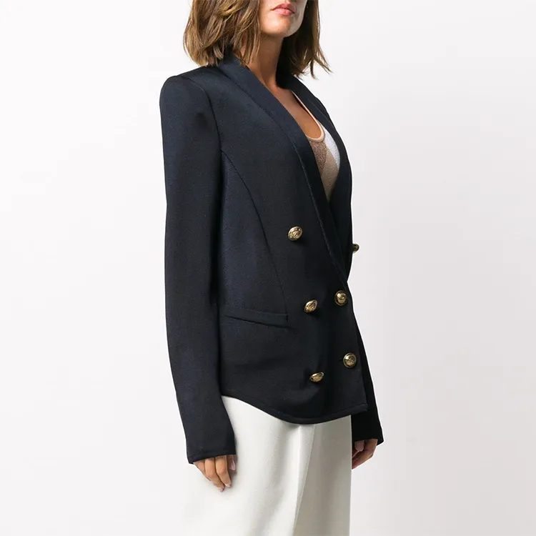 BALMAIN Double Breasted Padded Shoulder Blazer-3