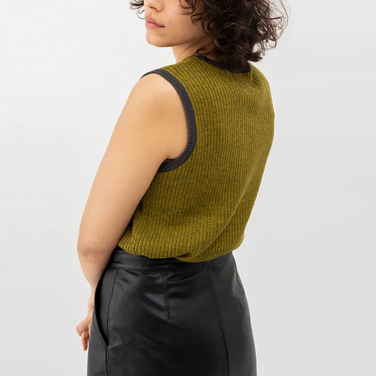 Stussy Tank Tops Women's Yellow Green-4