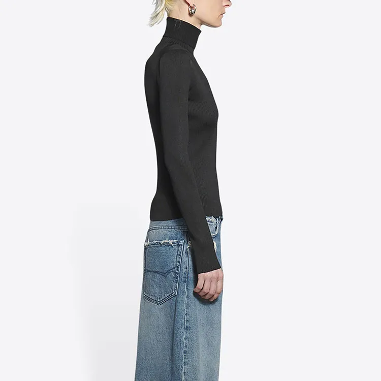 Balenciaga FW21 Slim Fit Sweater Women's Black-4