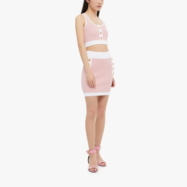 BALMAIN Casual Short Skirts Women's Light Pink-4