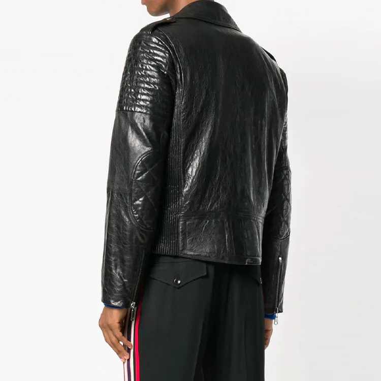GUCCI Leather Jackets Men Black-2