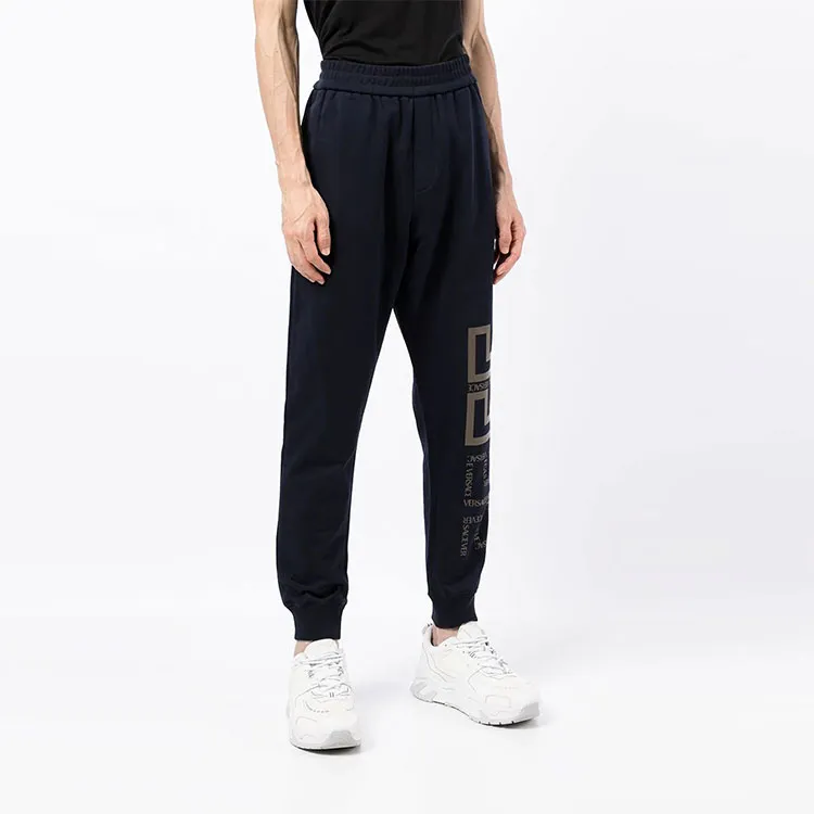 VERSACE VERSACE Knitted Sports Pants Men's Dark Blue-3