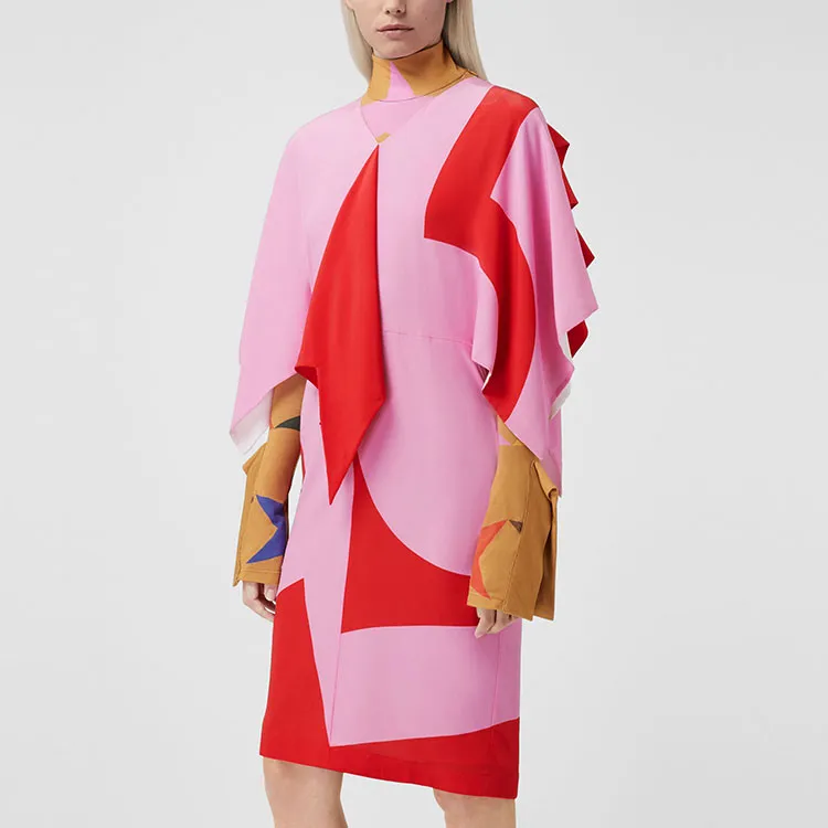 Burberry Short Sleeved Dresses Women's Pink-3