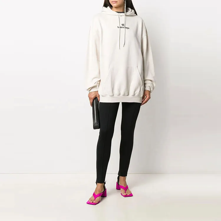 Balenciaga Sponsor Medium Fit Hoodie 'Chalky White/Black'-1