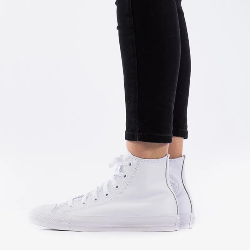 Converse Chuck Taylor All Star Leather Hi White Monochrome-5