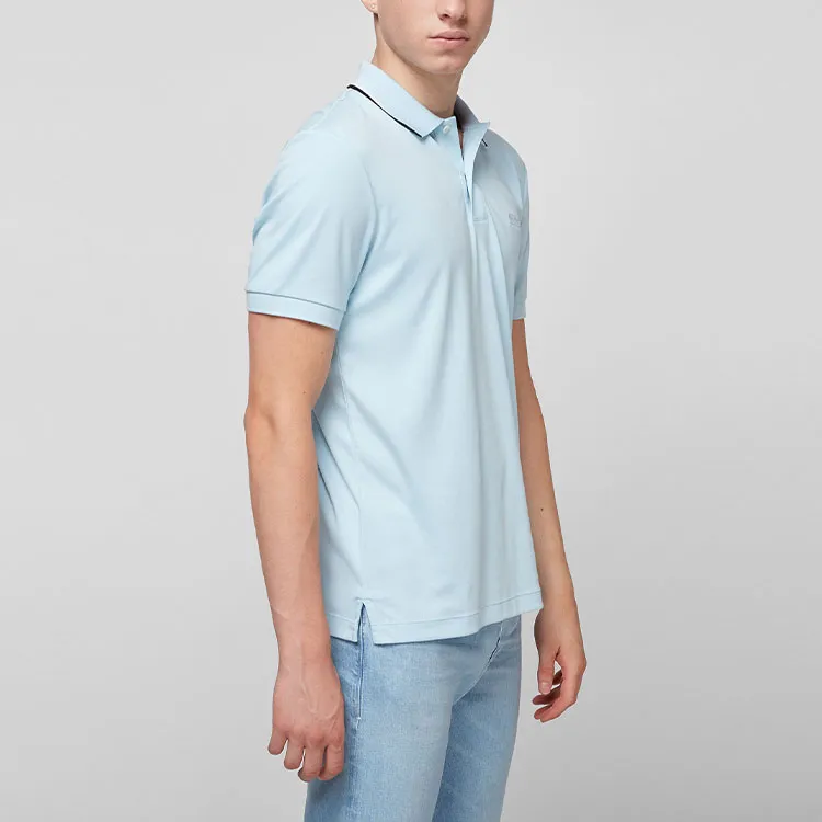 HUGO BOSS Polo Shirts Men Light Blue-4