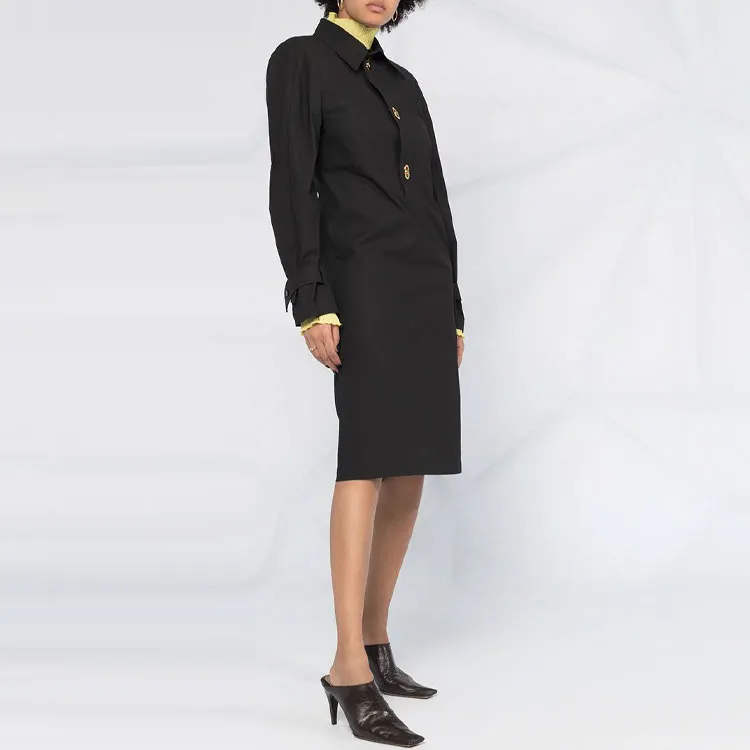 Bottega Veneta Long Sleeved Dress Women's Black-3